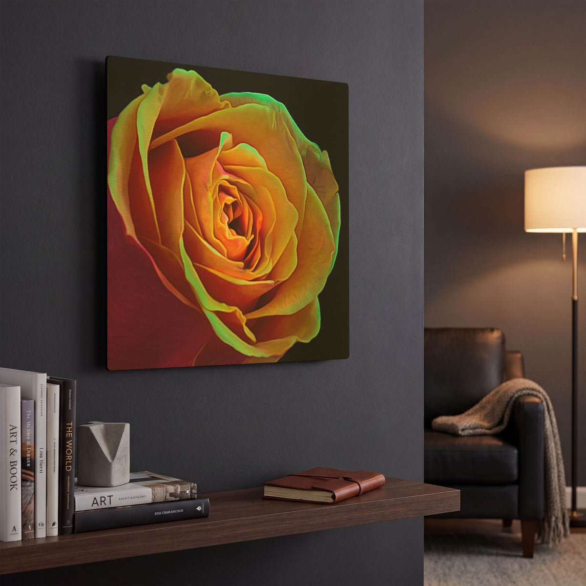'Love Is A Rose 2' By Pamela Plummer Gold Metal Wall Art