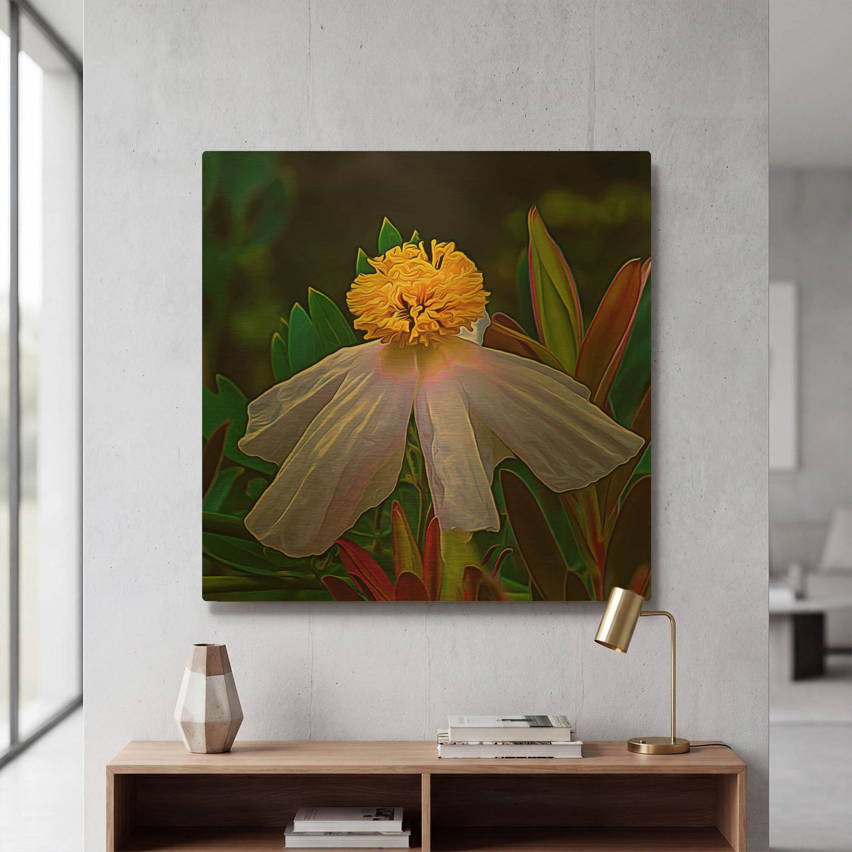 'Matilija Poppy' By Pamela Plummer Gold Metal Wall Art