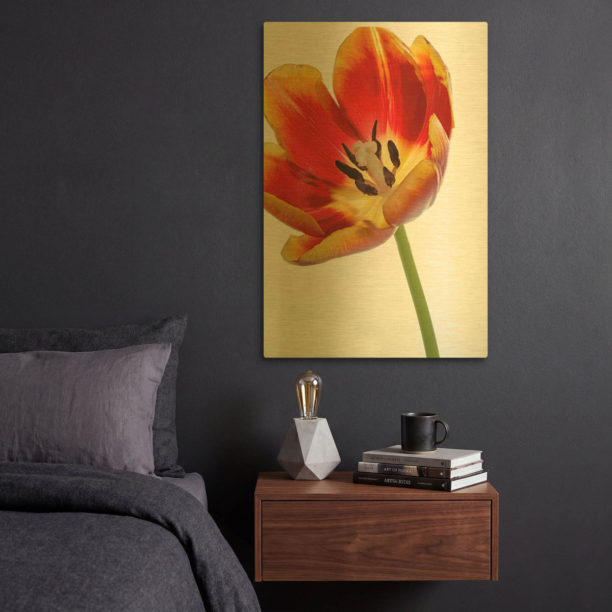 'Orange Poppy Opened Today' By Pamela Plummer Gold Metal Wall Art