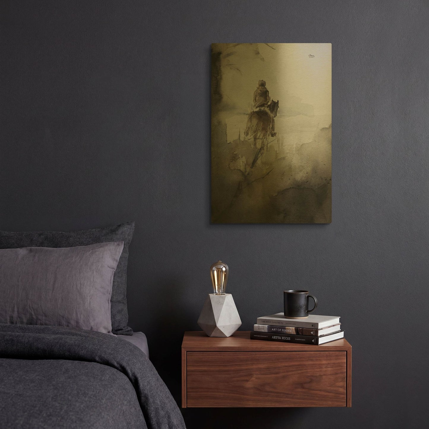 'From Afar' By Oscar Alvarez Pardo Gold Metal Wall Art