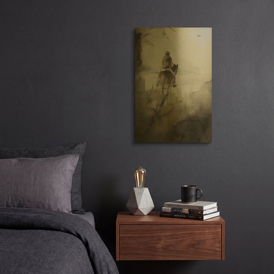 'From Afar' By Oscar Alvarez Pardo Gold Metal Wall Art