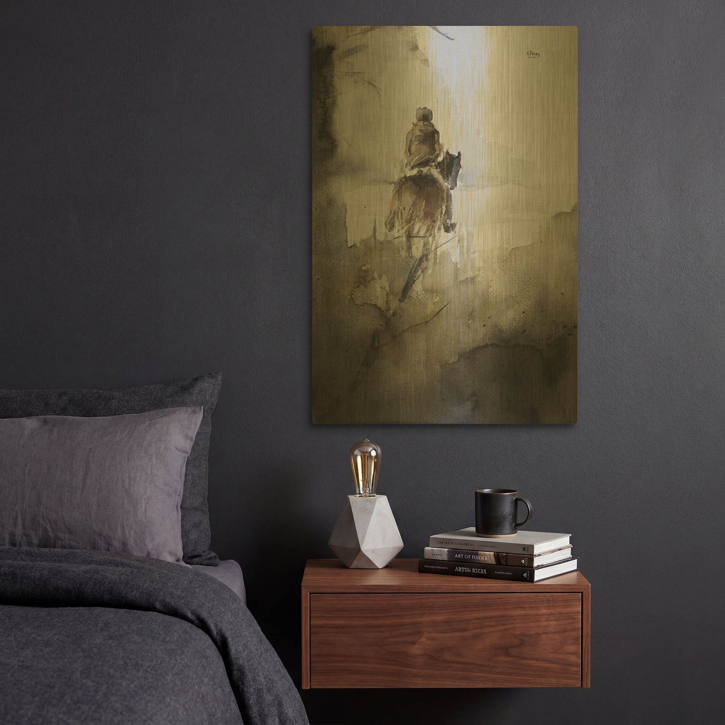 'From Afar' By Oscar Alvarez Pardo Gold Metal Wall Art