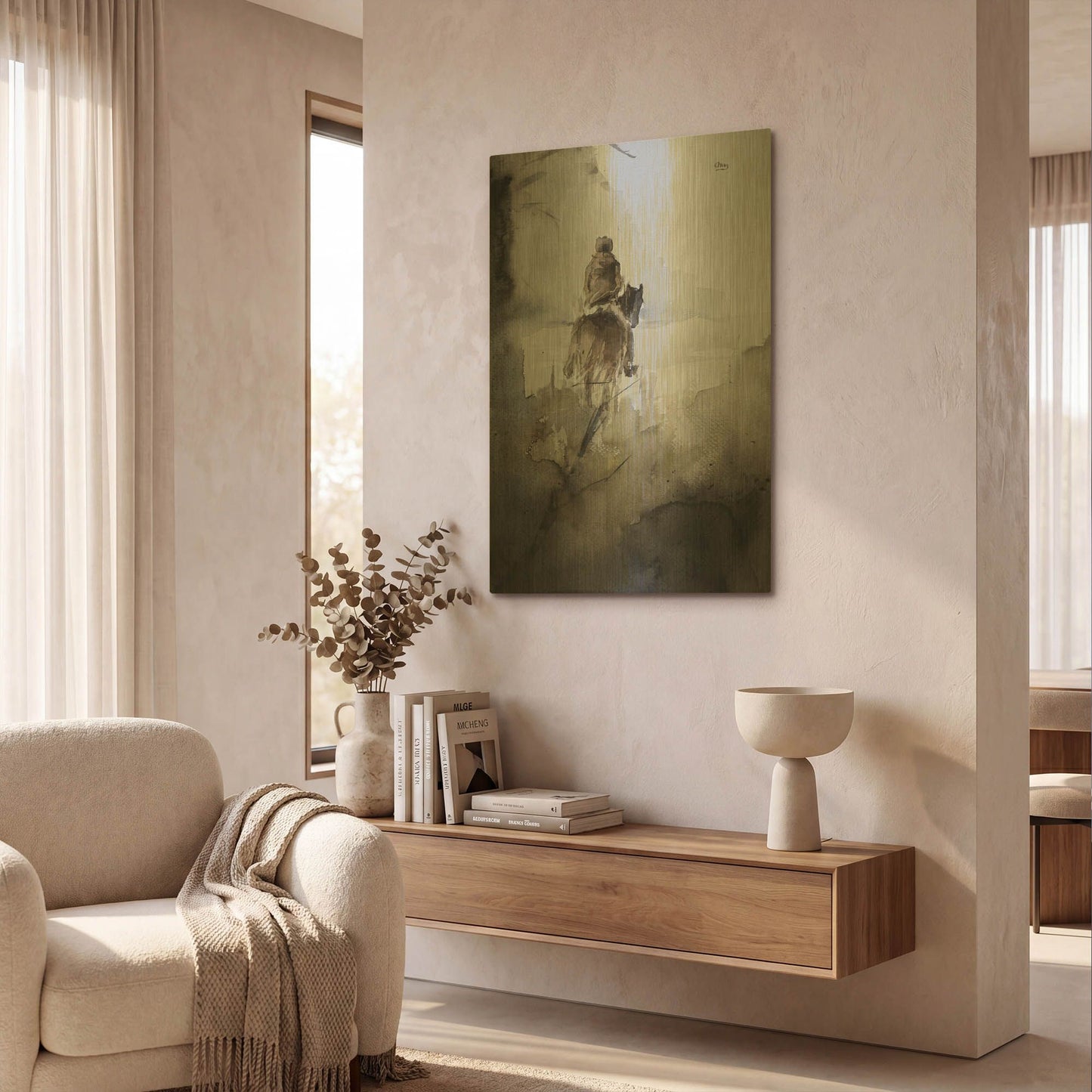 'From Afar' By Oscar Alvarez Pardo Gold Metal Wall Art