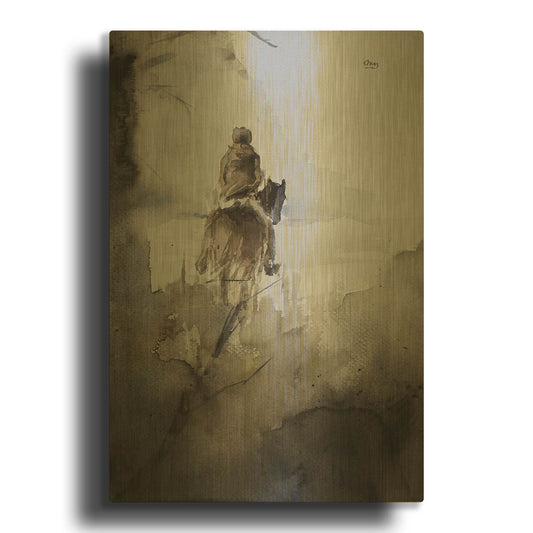 'From Afar' By Oscar Alvarez Pardo Gold Metal Wall Art