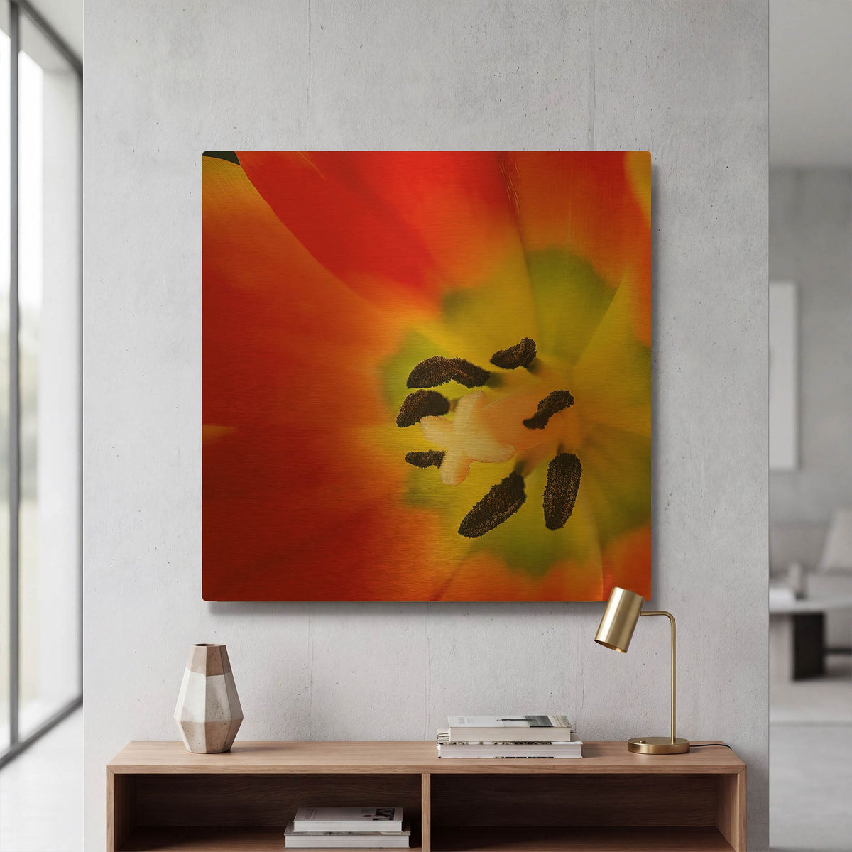 'Tulip Anthers' By Pamela Plummer Gold Metal Wall Art