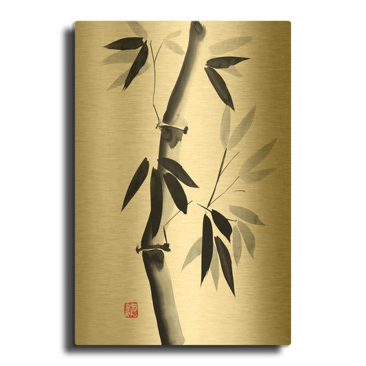'Bamboo 02' By Pechane Gold Metal Wall Art