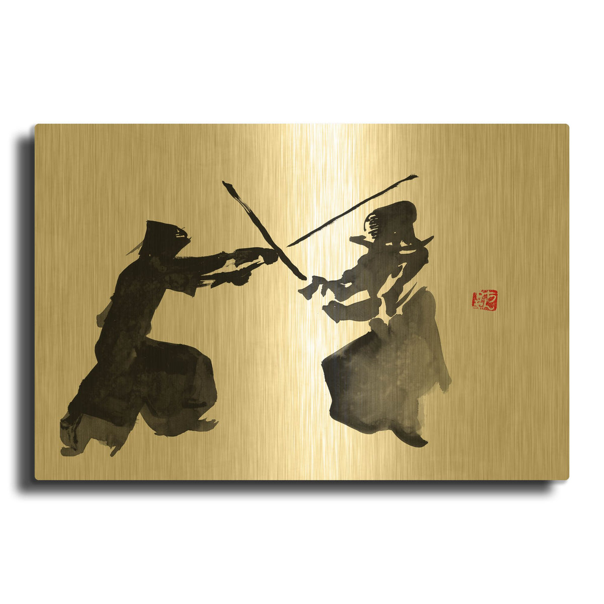 'Kendo' By Pechane Gold Metal Wall Art