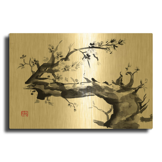 'Old Dead Tree' By Pechane Gold Metal Wall Art