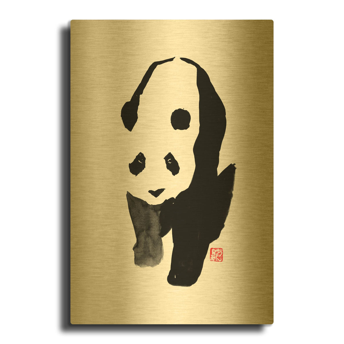 'Panda' By Pechane Gold Metal Wall Art