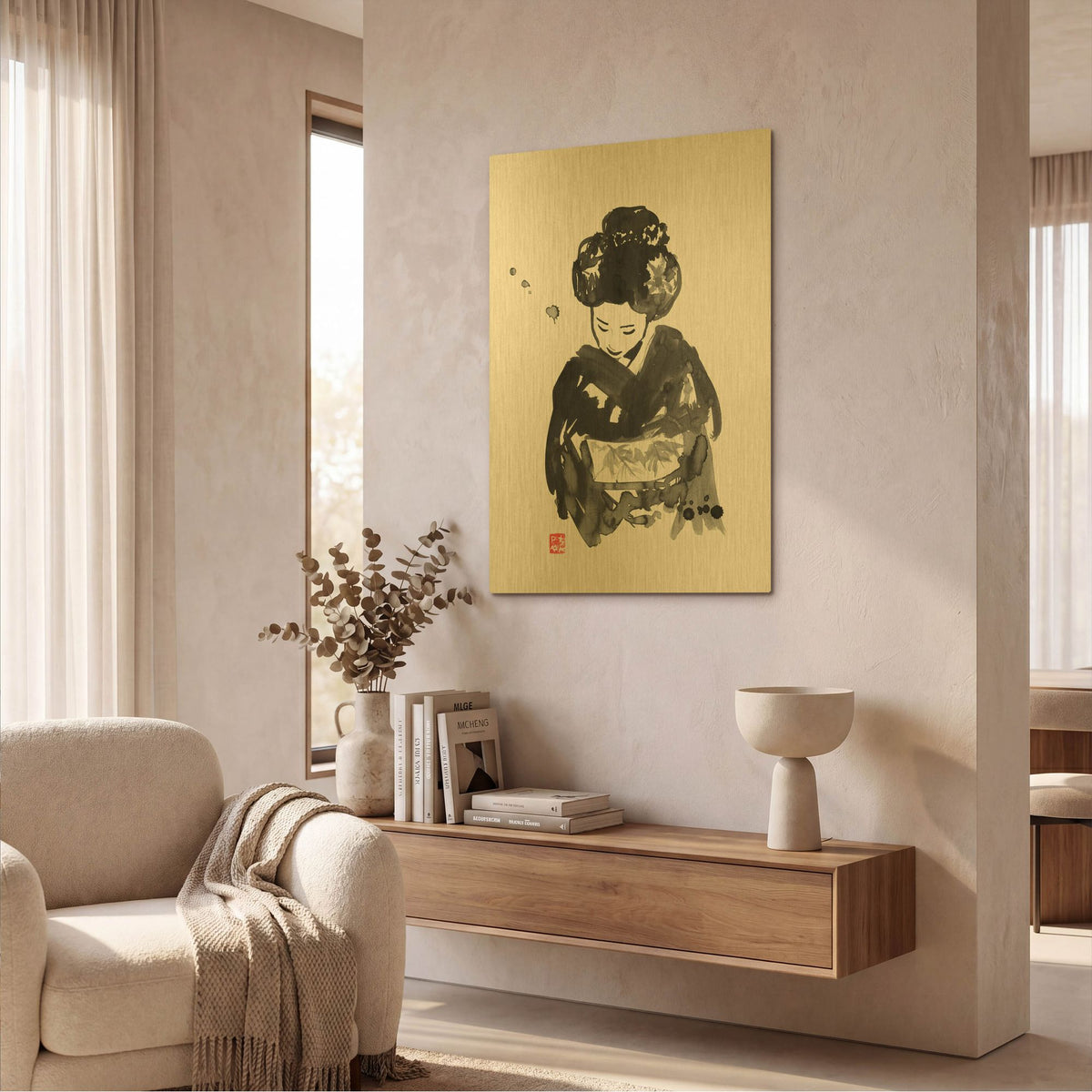 'Take A Bow' By Pechane Gold Metal Wall Art
