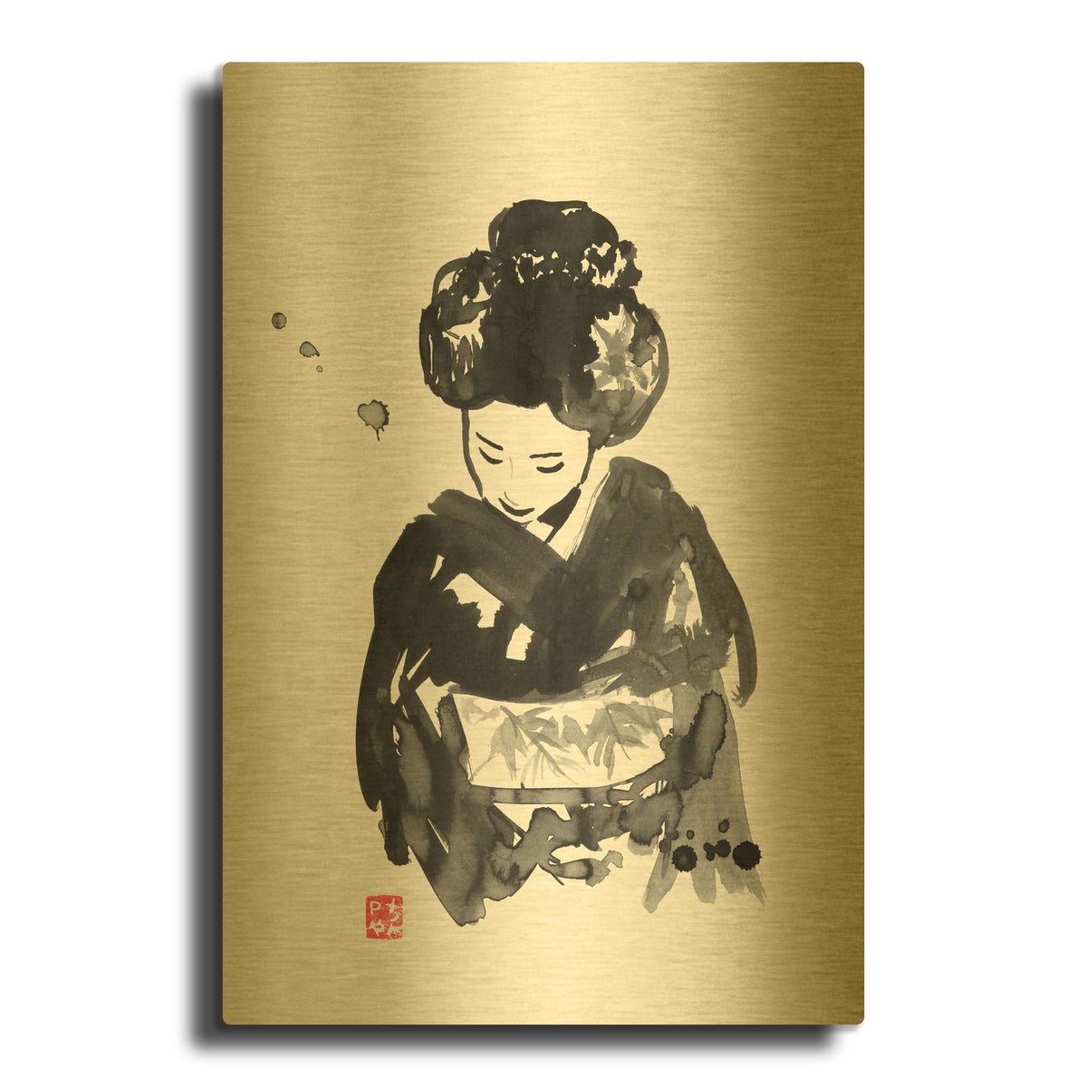 'Take A Bow' By Pechane Gold Metal Wall Art