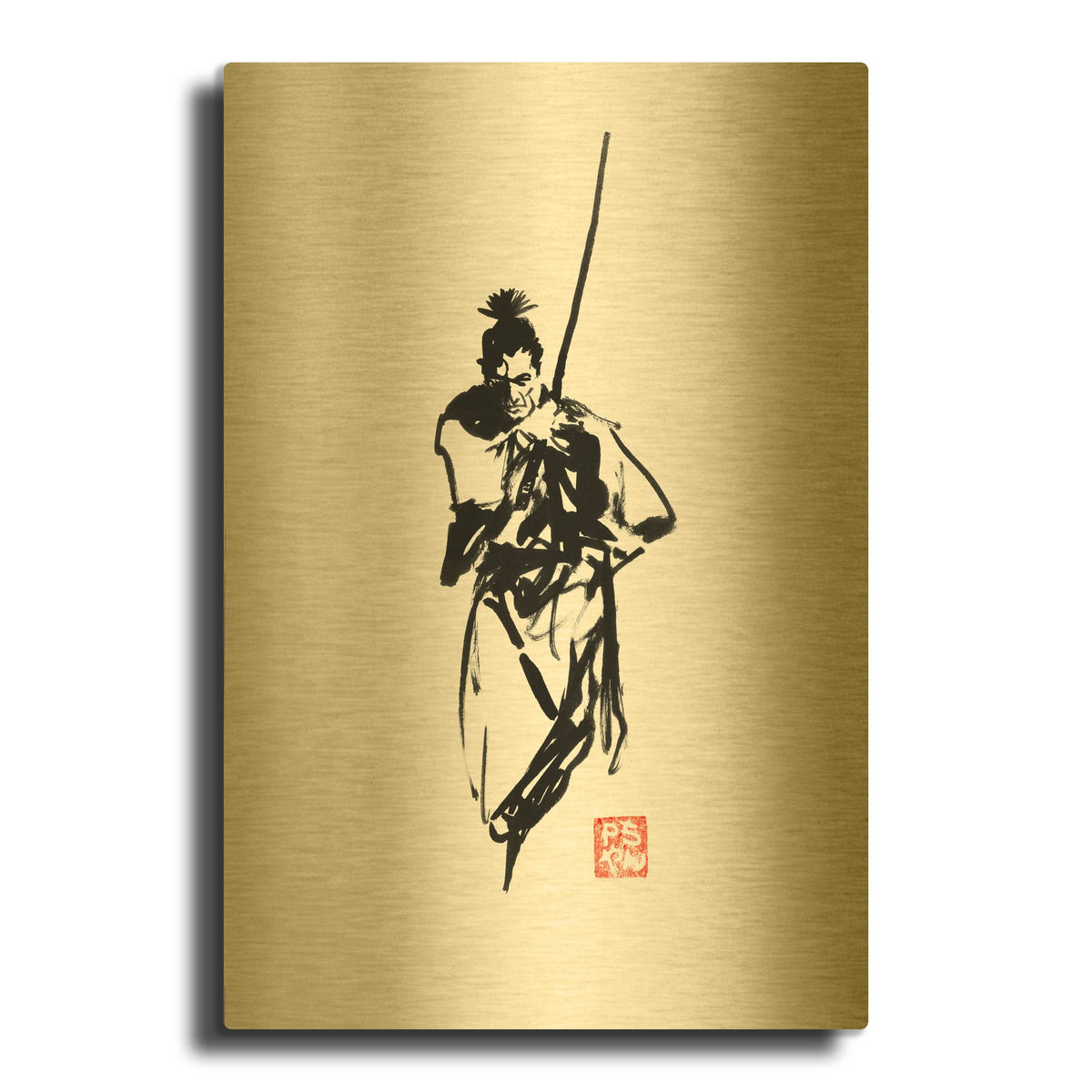 'Toshiro' By Pechane Gold Metal Wall Art