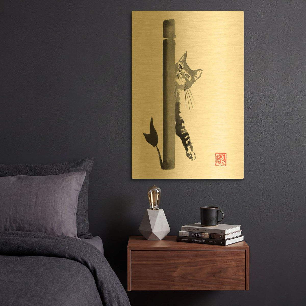 'Clide' By Pechane Gold Metal Wall Art