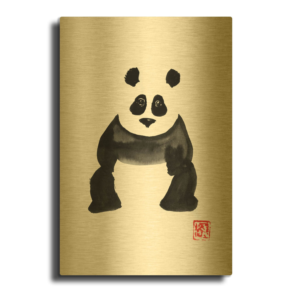 'Funny Manda' By Pechane Gold Metal Wall Art