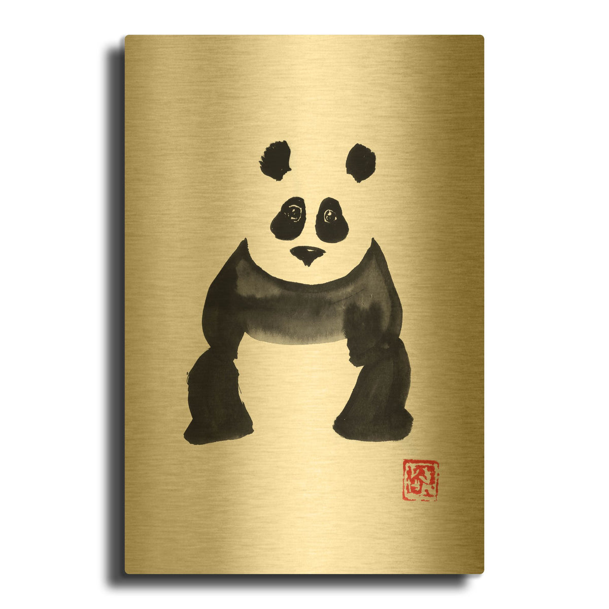 'Funny Manda' By Pechane Gold Metal Wall Art