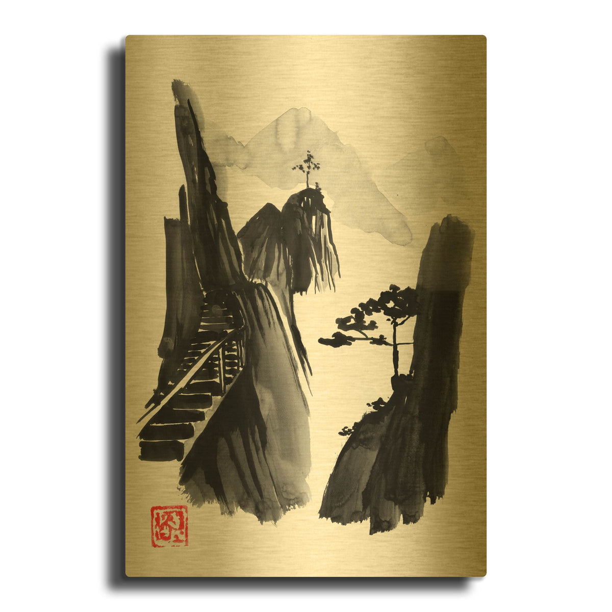 'Stairway To Heaven' By Pechane Gold Metal Wall Art