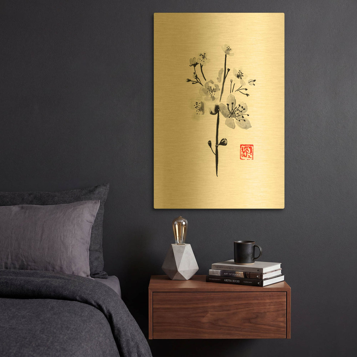 'Branche' By Pechane Gold Metal Wall Art