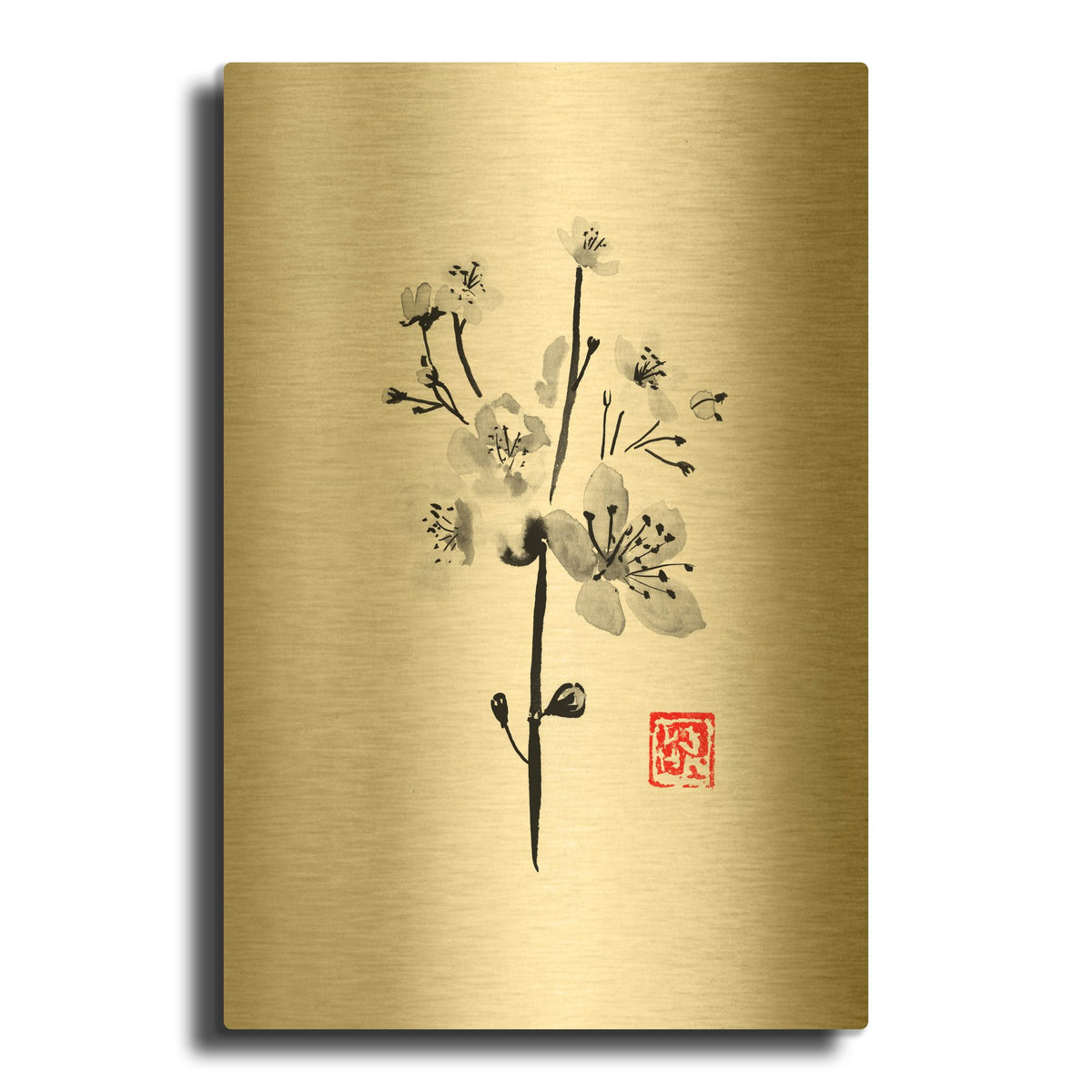 'Branche' By Pechane Gold Metal Wall Art