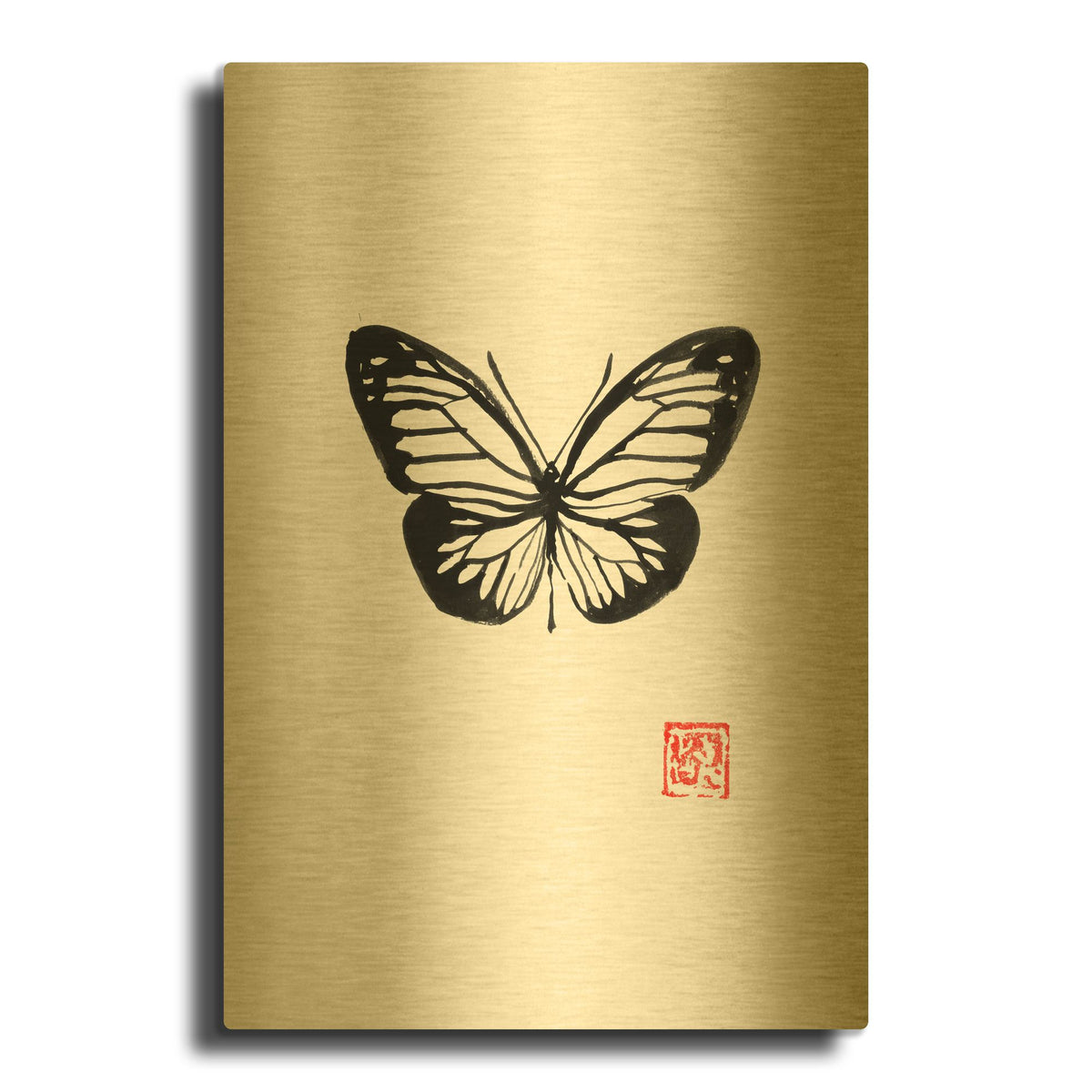'Papillon' By Pechane Gold Metal Wall Art