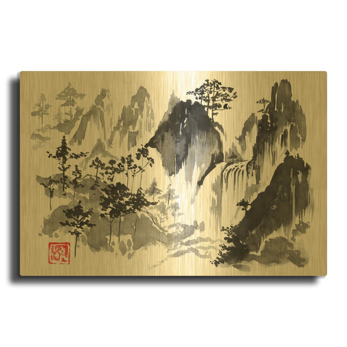 'Cascade' By Pechane Gold Metal Wall Art