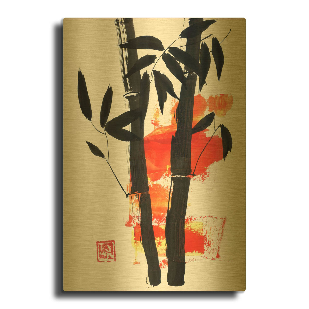 'Abstract 09' By Pechane Gold Metal Wall Art