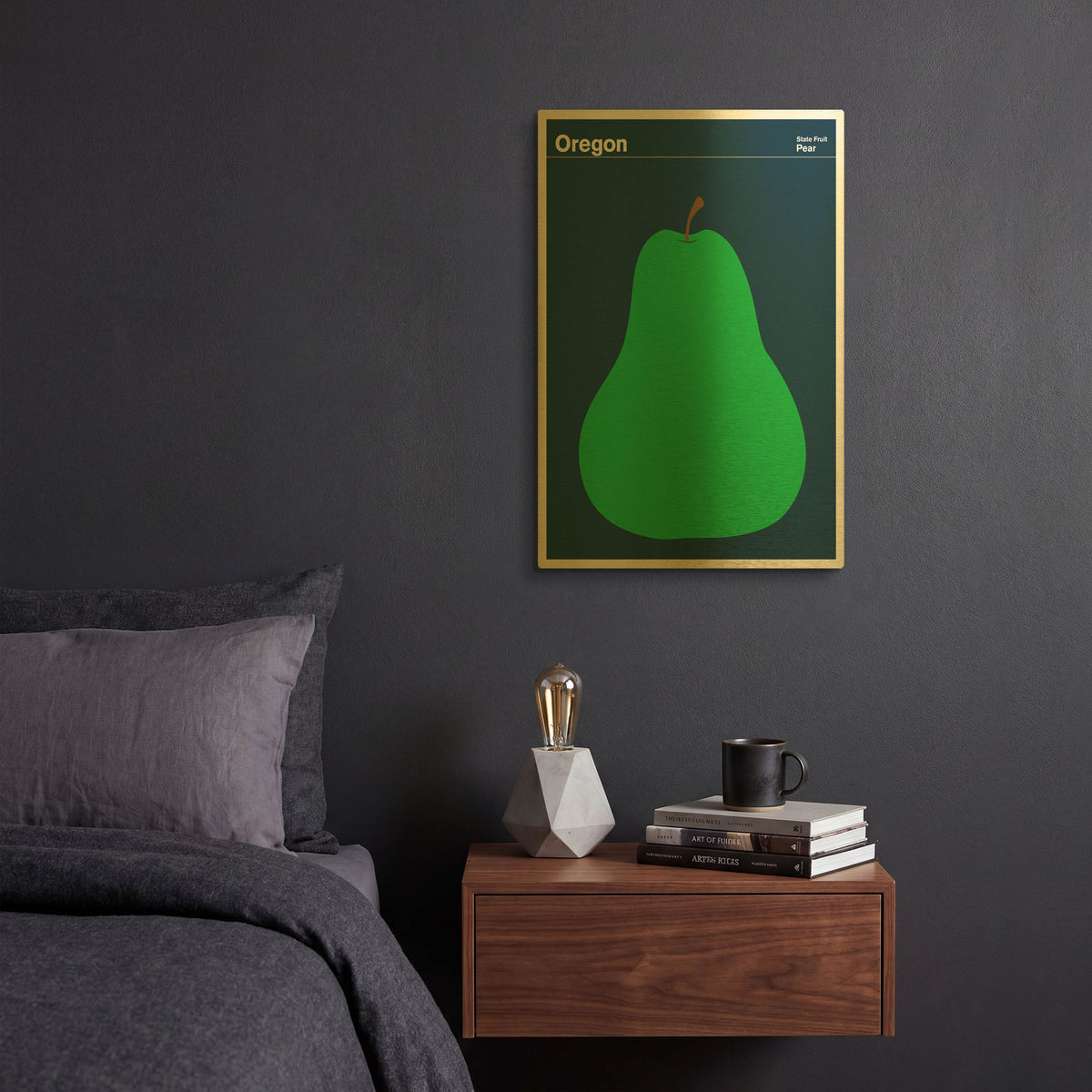 'State Posters 16' By Print Collection Gold Metal Wall Art