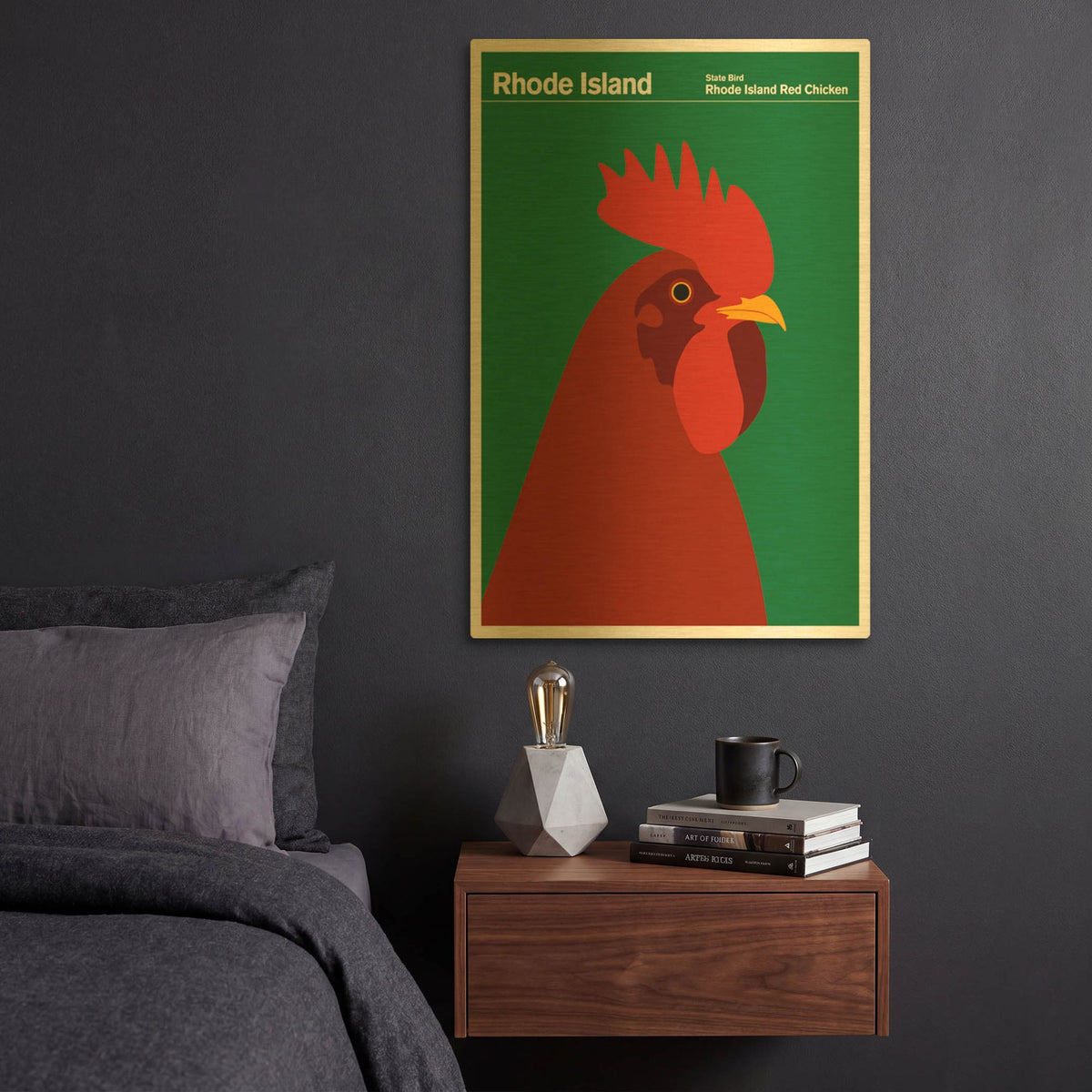 'State Posters 17' By Print Collection Gold Metal Wall Art