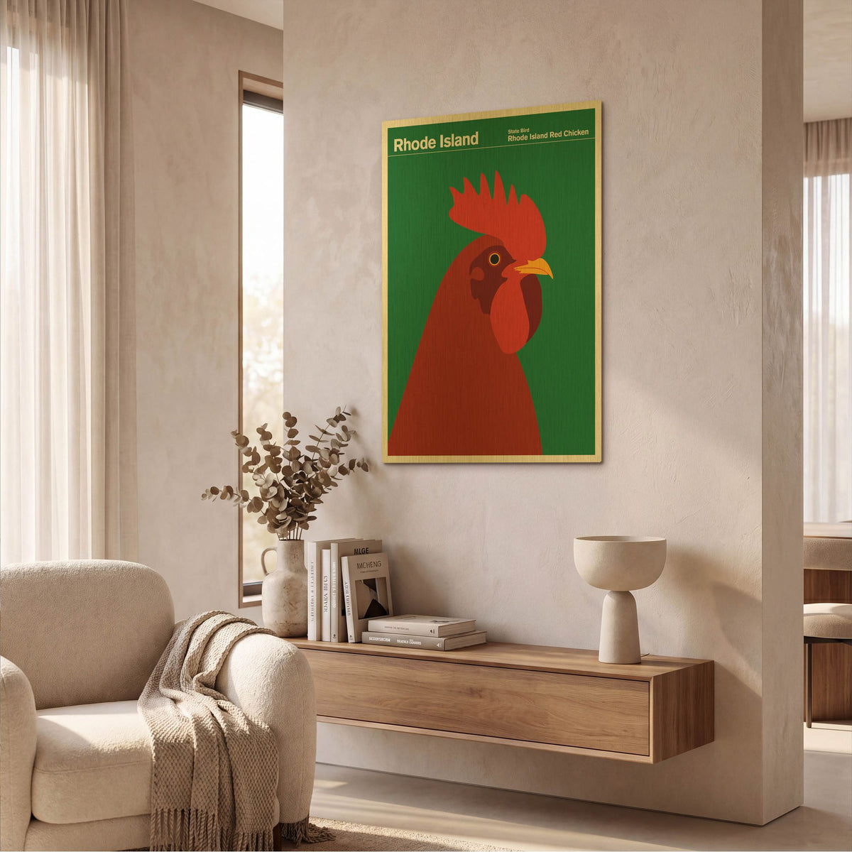 'State Posters 17' By Print Collection Gold Metal Wall Art