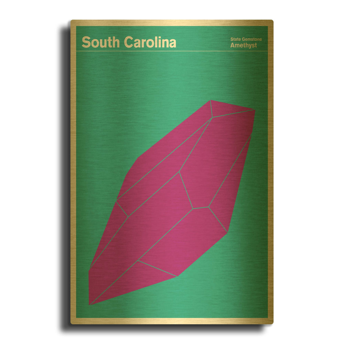 'State Posters 18' By Print Collection Gold Metal Wall Art