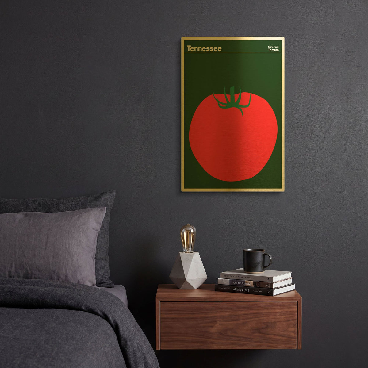 'State Posters 20' By Print Collection Gold Metal Wall Art