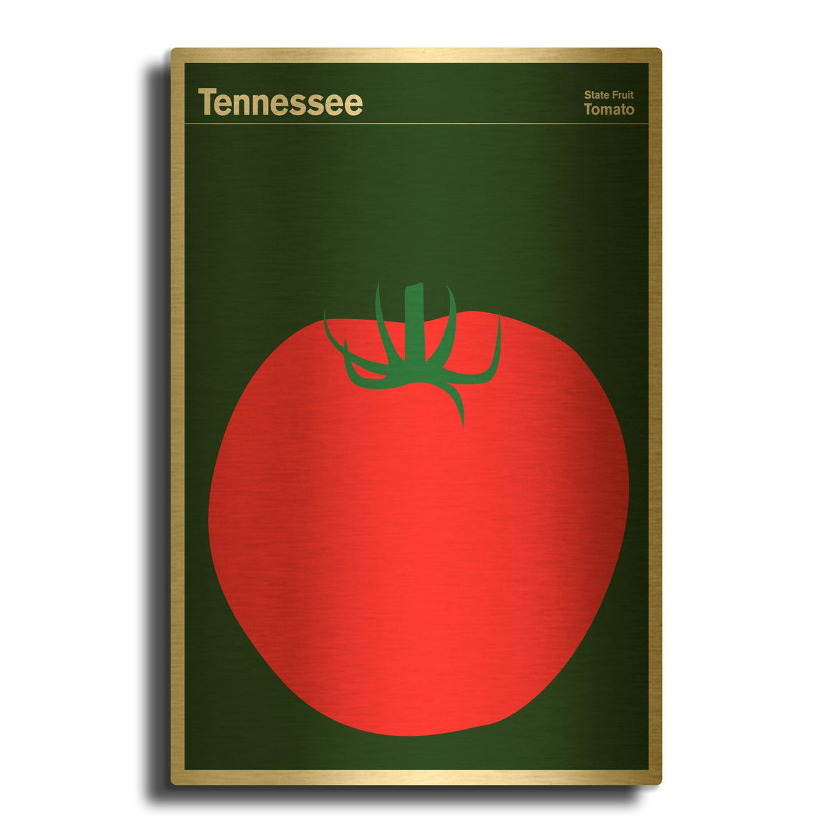 'State Posters 20' By Print Collection Gold Metal Wall Art