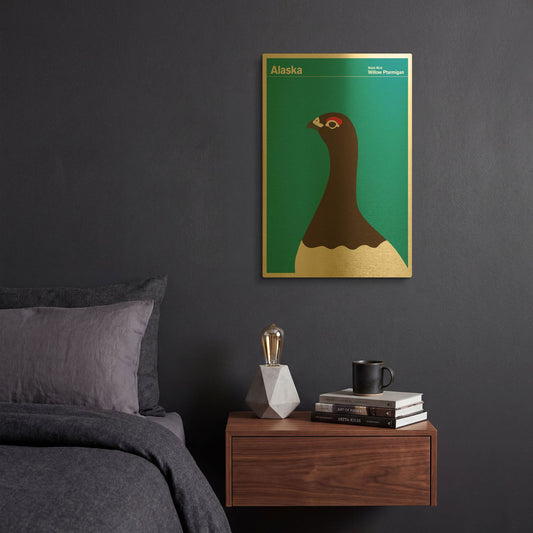 'State Posters AK' By Print Collection Gold Metal Wall Art