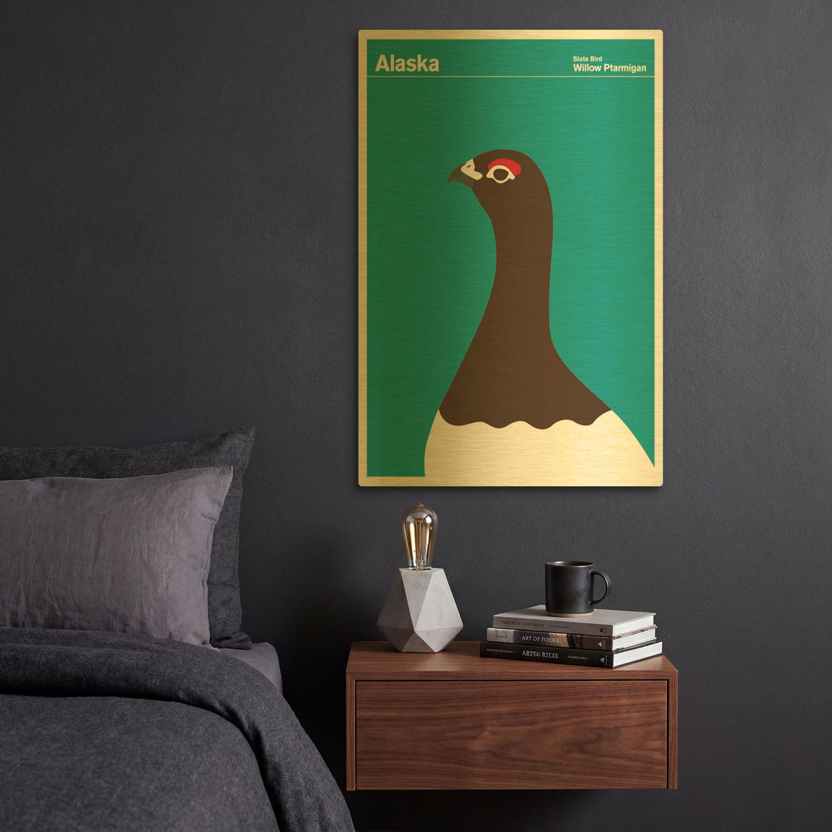 'State Posters AK' By Print Collection Gold Metal Wall Art