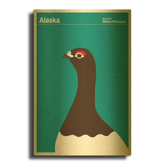 'State Posters AK' By Print Collection Gold Metal Wall Art