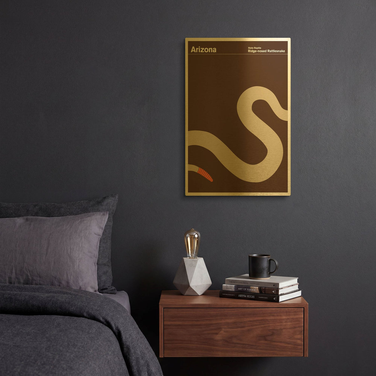 'State Posters AZ' By Print Collection Gold Metal Wall Art
