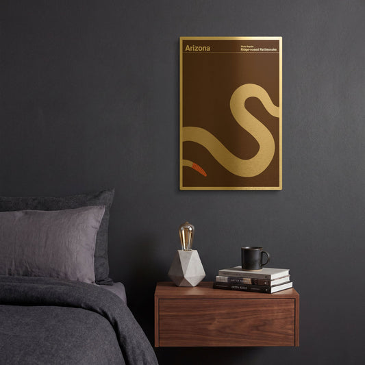 'State Posters AZ' By Print Collection Gold Metal Wall Art