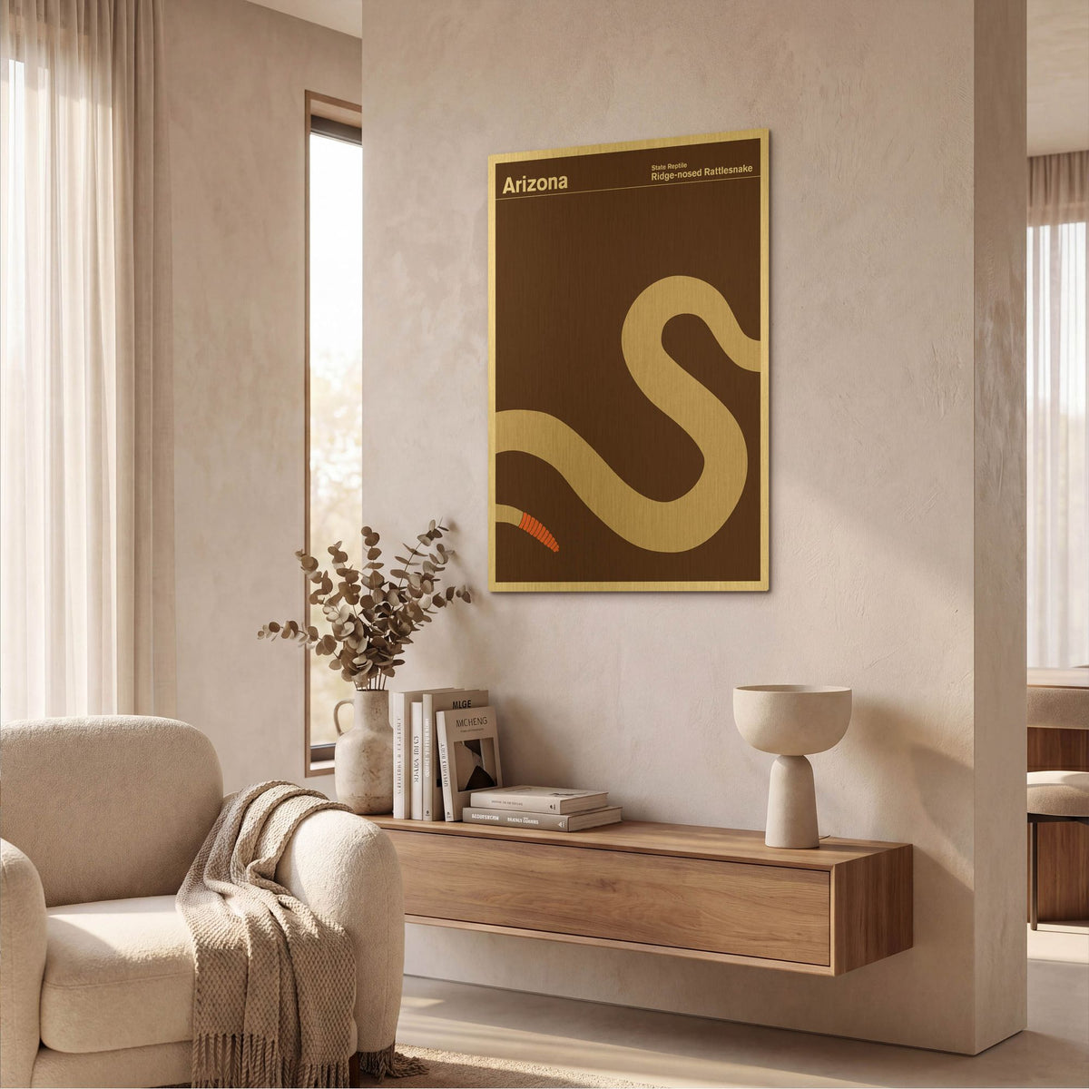 'State Posters AZ' By Print Collection Gold Metal Wall Art