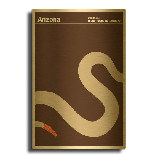 'State Posters AZ' By Print Collection Gold Metal Wall Art