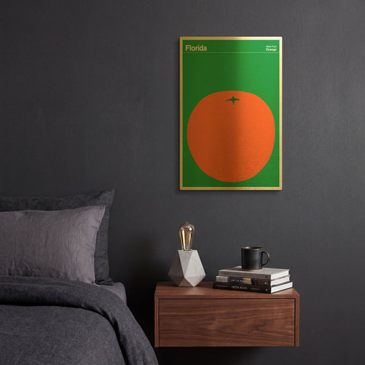 'State Posters FL' By Print Collection Gold Metal Wall Art