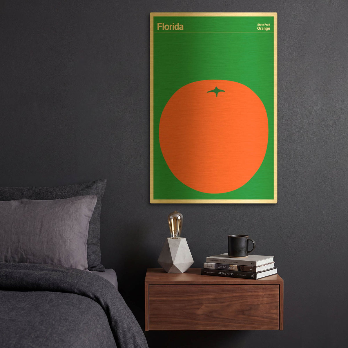 'State Posters FL' By Print Collection Gold Metal Wall Art