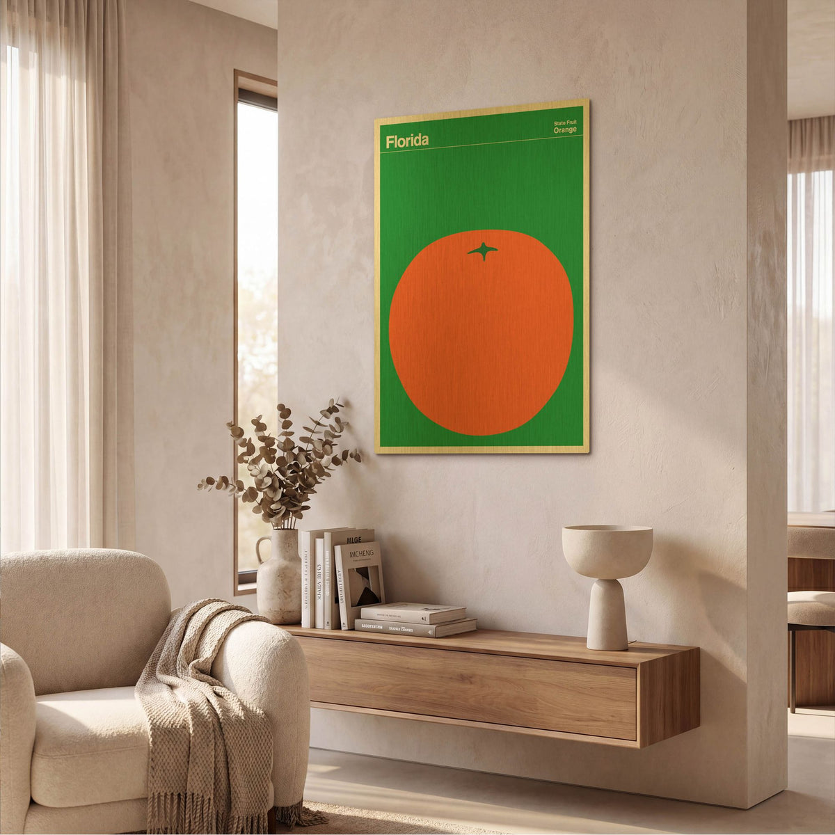 'State Posters FL' By Print Collection Gold Metal Wall Art