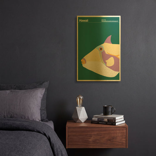 'State Posters HI' By Print Collection Gold Metal Wall Art