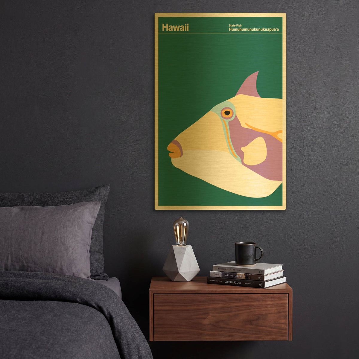 'State Posters HI' By Print Collection Gold Metal Wall Art