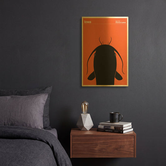 'State Posters IA' By Print Collection Gold Metal Wall Art