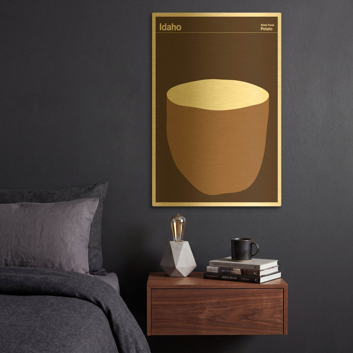 'State Posters ID' By Print Collection Gold Metal Wall Art