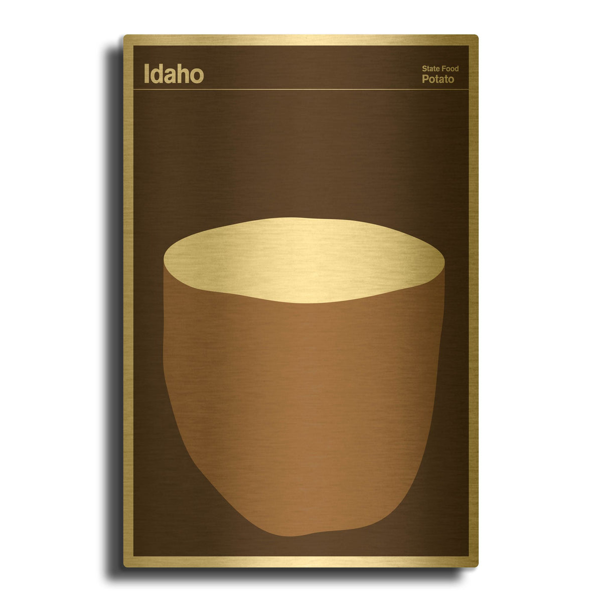'State Posters ID' By Print Collection Gold Metal Wall Art