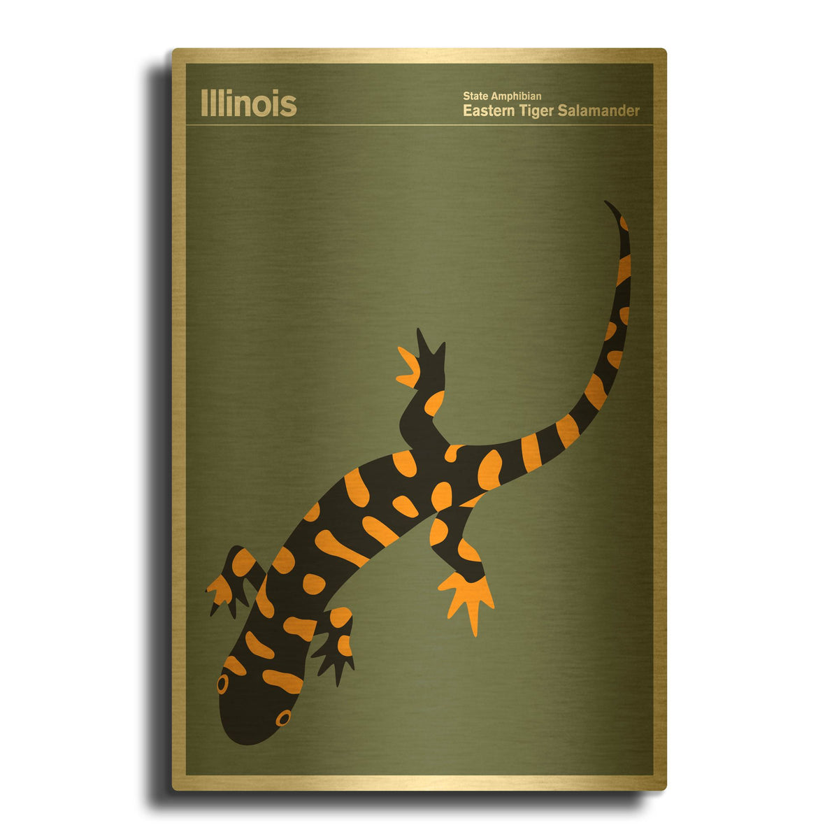 'State Posters IL' By Print Collection Gold Metal Wall Art