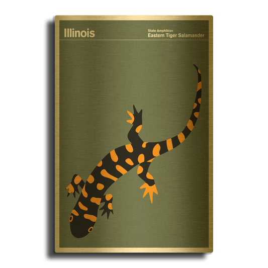 'State Posters IL' By Print Collection Gold Metal Wall Art