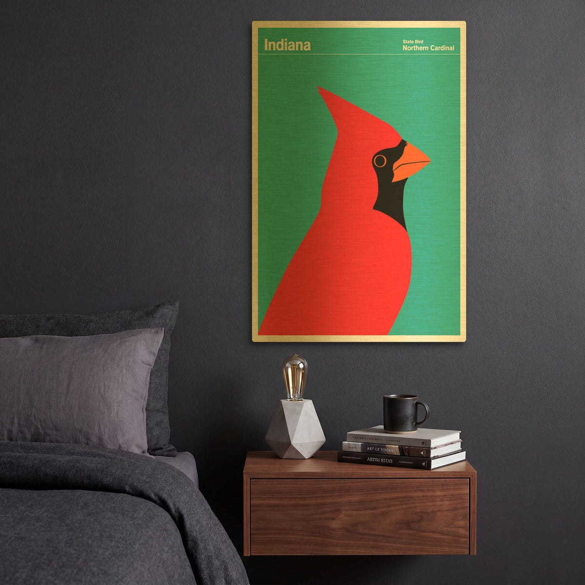 'State Posters IN' By Print Collection Gold Metal Wall Art