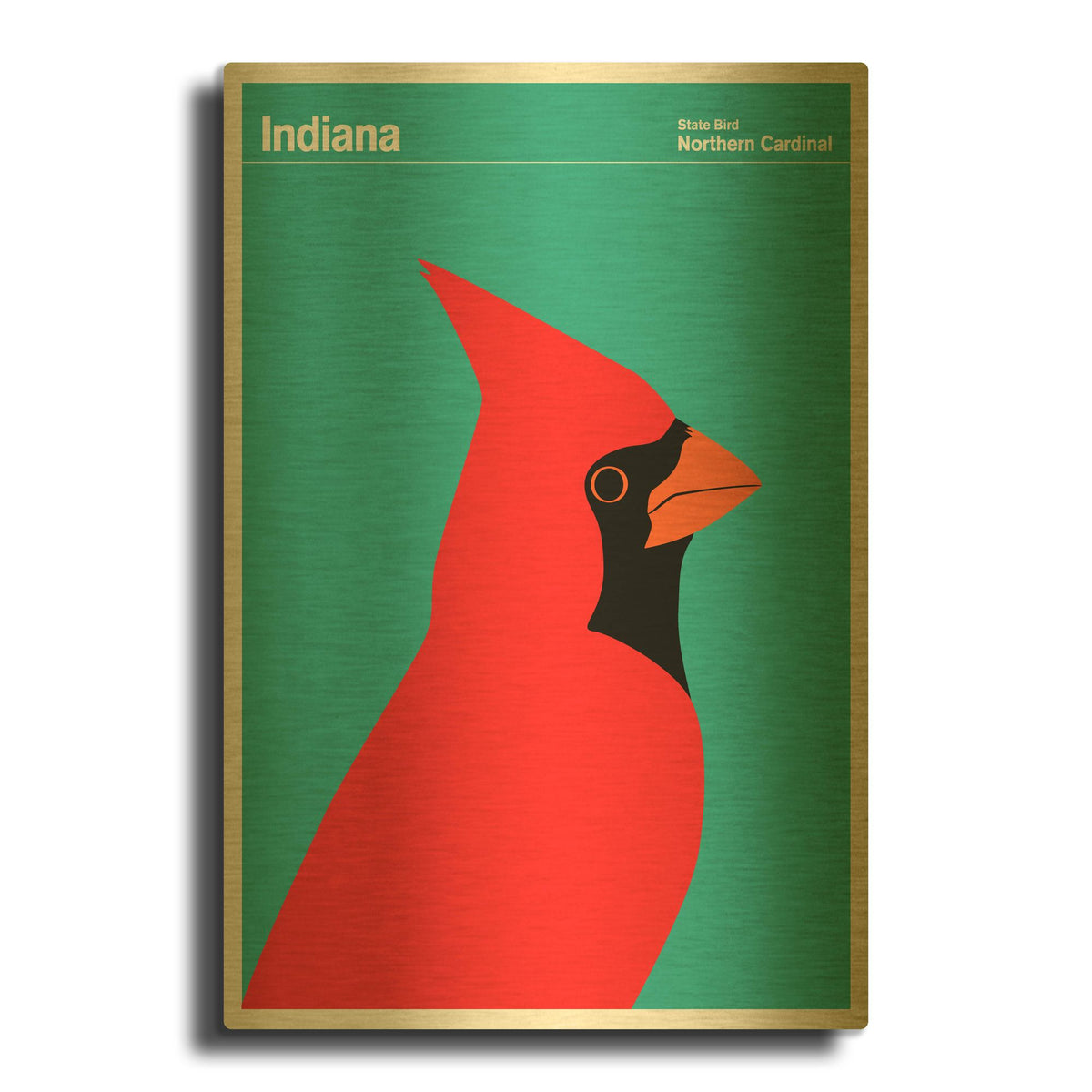 'State Posters IN' By Print Collection Gold Metal Wall Art